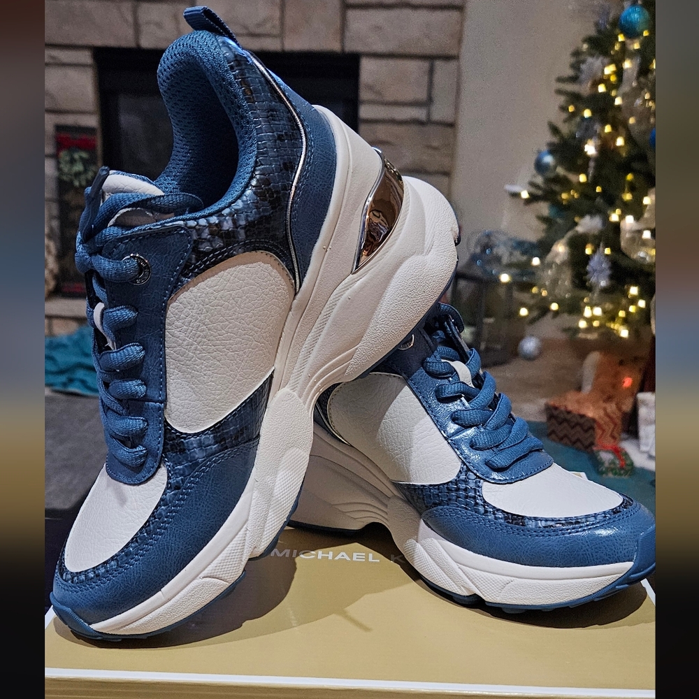 Michael Kors Katrina Mixed-Media Wedge Trainer Size 6.5